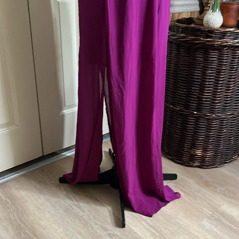 Filly Flair Fushia, Sleeveless, V-Neck, Long, Romantic Style Dress(165)